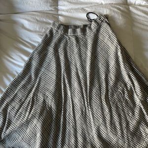 Vintage Plaid Midi Skirt
